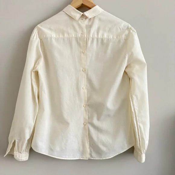 Vintage Foxcroft for Women Pleated Blouse Butter Cream Yellow 12 - Picture 2 of 9